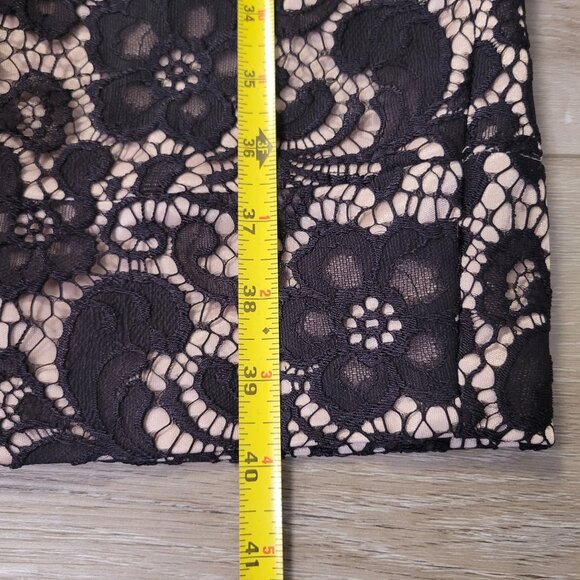 JAX Sleeveless Knee Length Black & Cream Floral Lace Cocktail Dress Size 10 READ - Picture 9 of 9